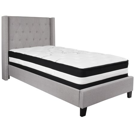 Flash Furniture Platform Bed Set, Riverdale, Twin, Gray HG-BM-41-GG